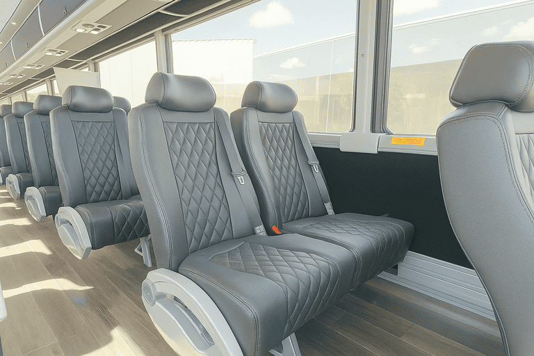 interior of Coach Bus Huntington Beach charter bus