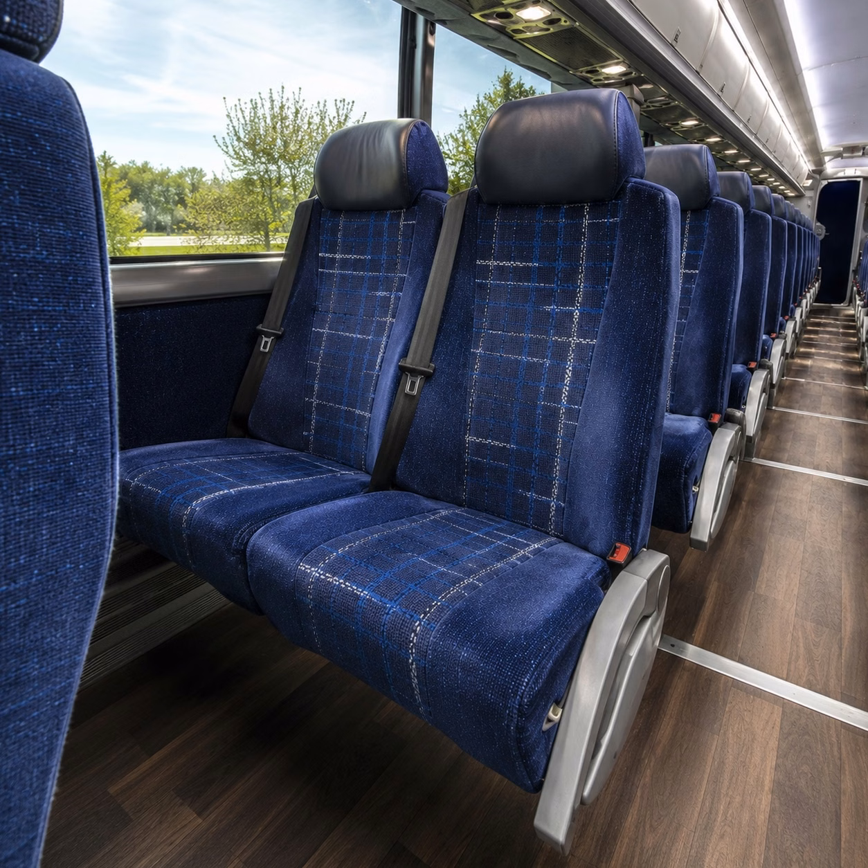 56 passenger charter bus inside